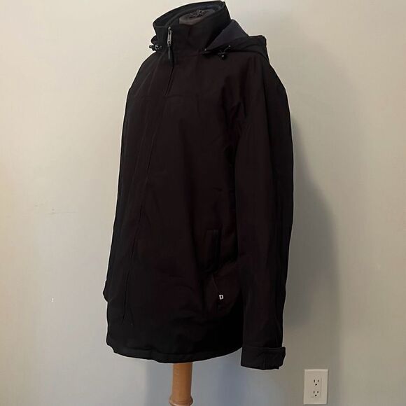 Weatherproof Black Waterproof Hooded Double Layer Parka Jacket Size Large - Picture 2 of 15